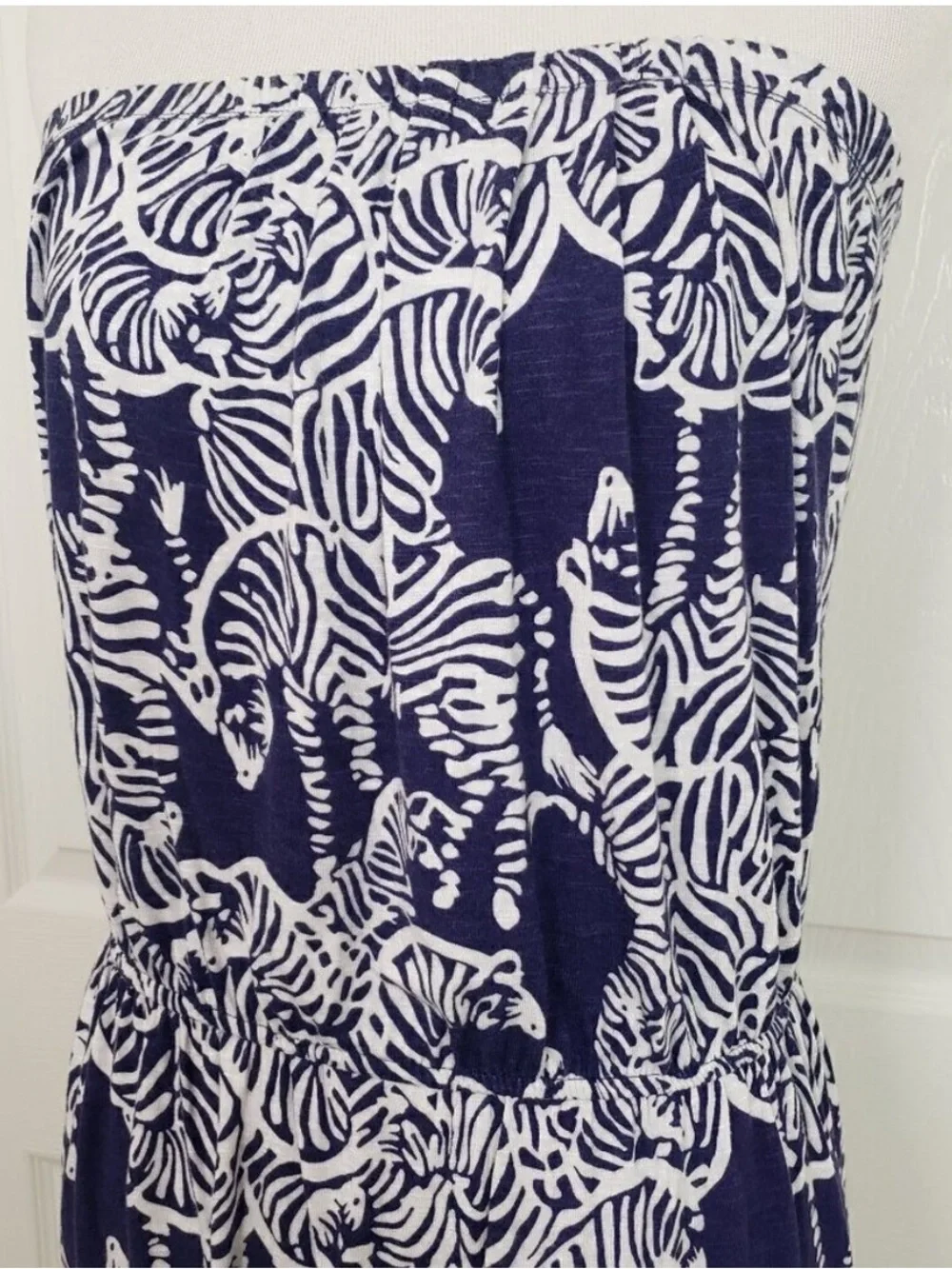 Lilly Pulitzer Matyson Strapless Mini Dress  Navy I Herd You Zebra Print Women S - Picture 3 of 14